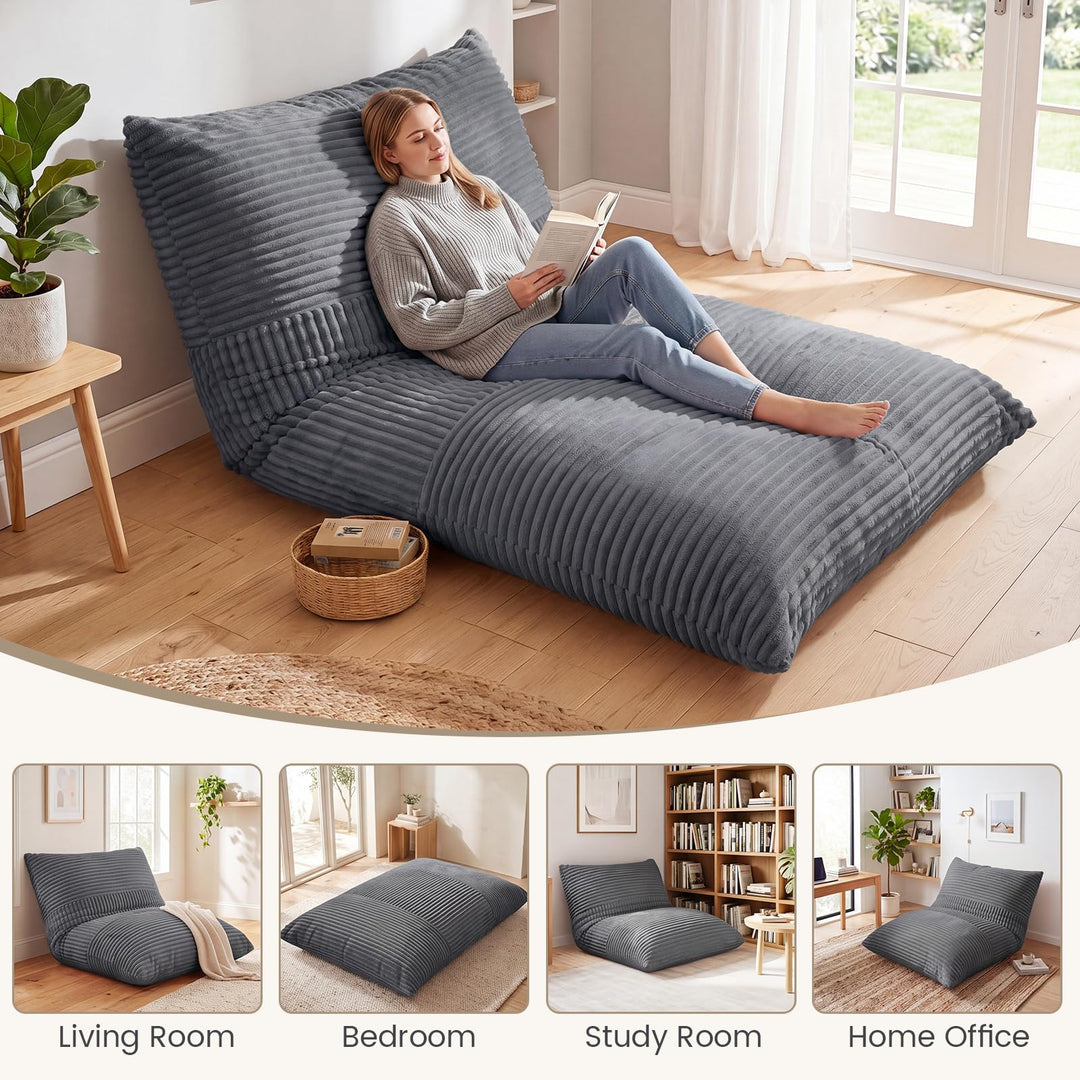 Giantex 3-in-1 Bean Bag Chair with Soft Crushed Sponge &amp; Comfy Corduroy Fabric