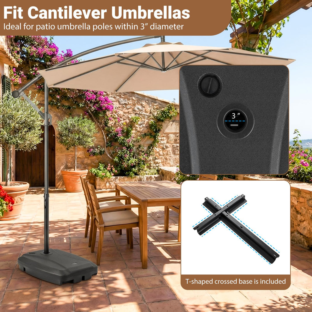 Giantex Fillable Cantilever Umbrella Base for Garden Pool Deck