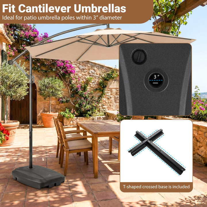 Giantex Fillable Cantilever Umbrella Base for Garden Pool Deck