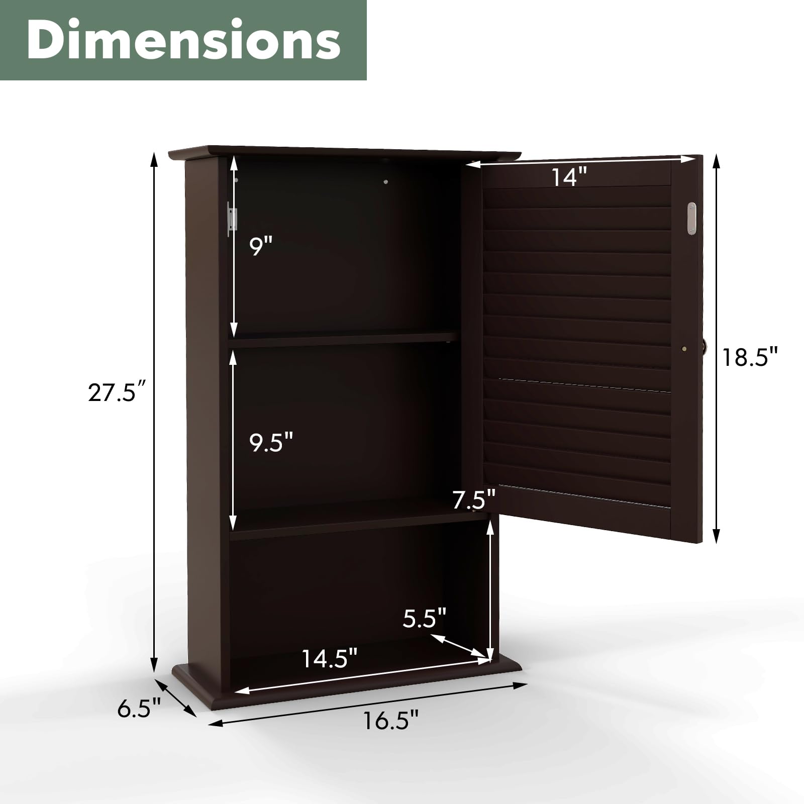 Giantex Bathroom Wall Mount Cabinet - Over The Toilet Storage Organizer with Single Door and Adjustable Shel