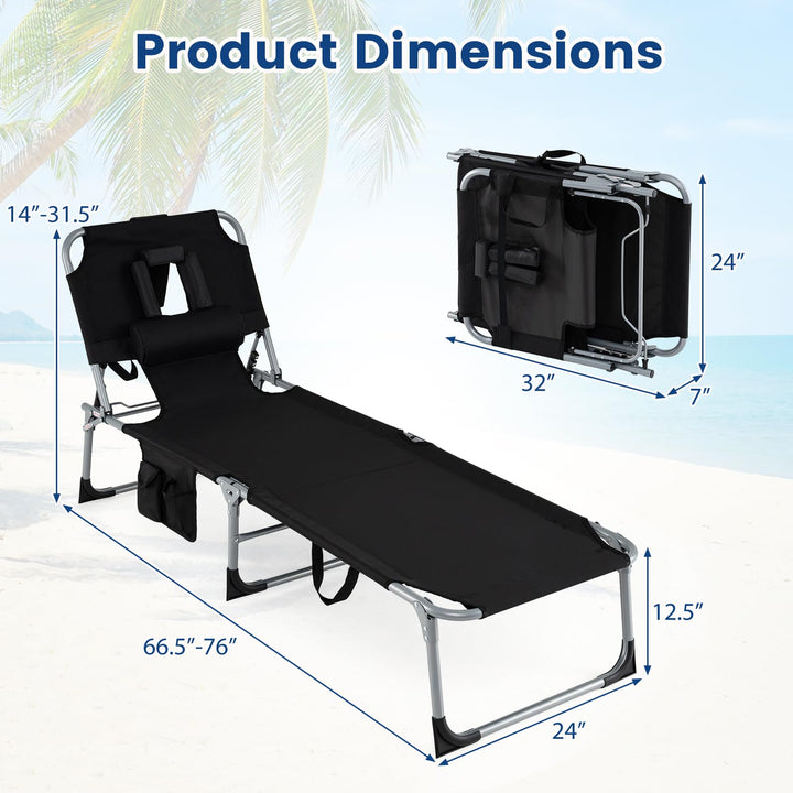 Giantex Tanning Chair with Face Arm Holes Folding Chair