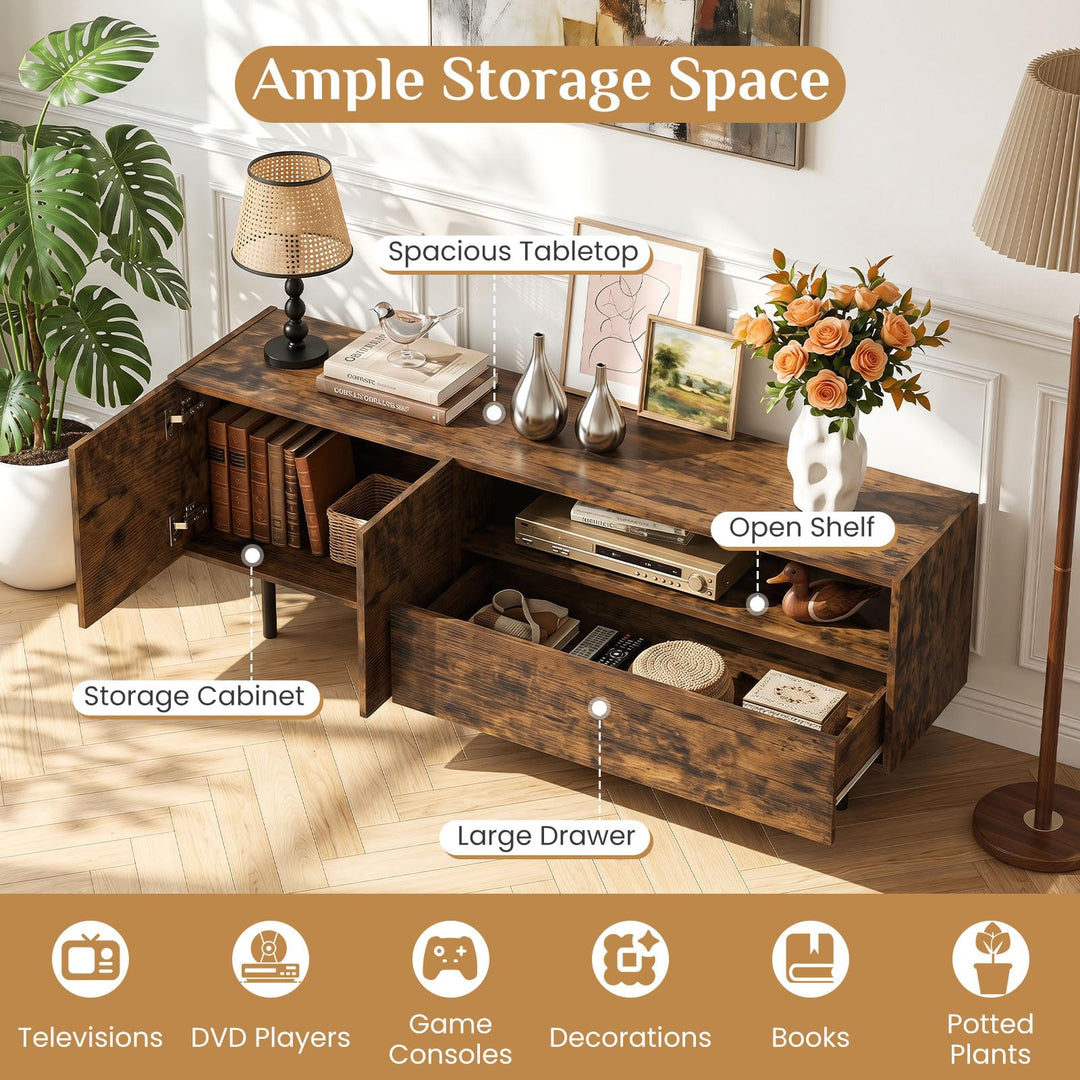 Giantex Wooden TV Stand for TVs up to 70" with Storage Cabinet