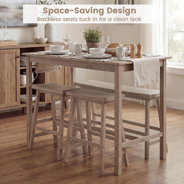 Giantex 4-Piece Counter Height Dining Table Set with Power Outlet