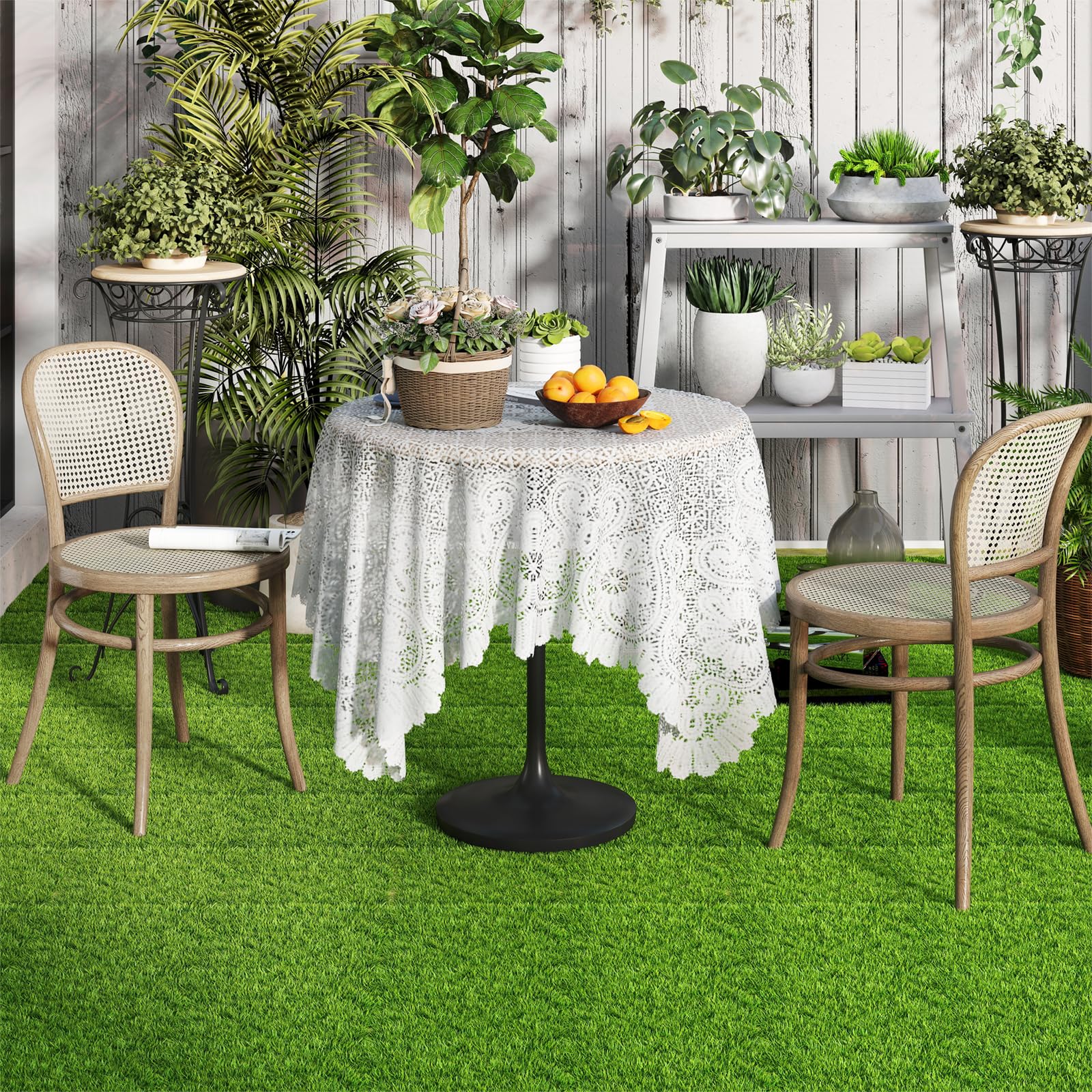 Giantex 30 Pack Interlocking Artificial Grass Tiles(12" x 12")