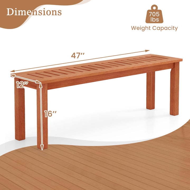 Giantex Outdoor Bench with Slatted Seat for Patio Dining