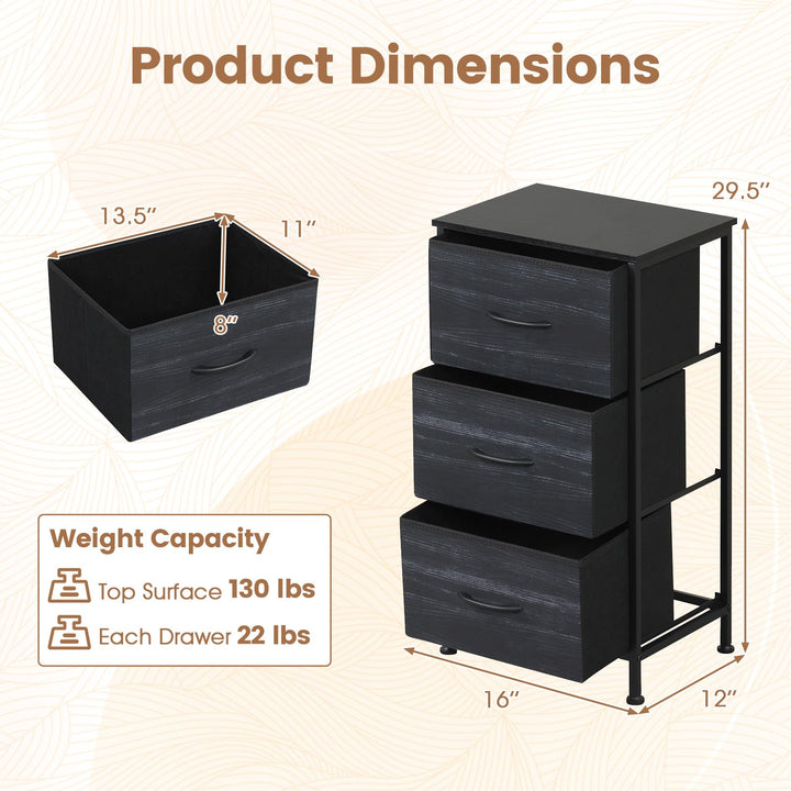 GIANTEX 3/4/5 Drawers Dresser Nightstand with Heavy-Duty Metal Frame