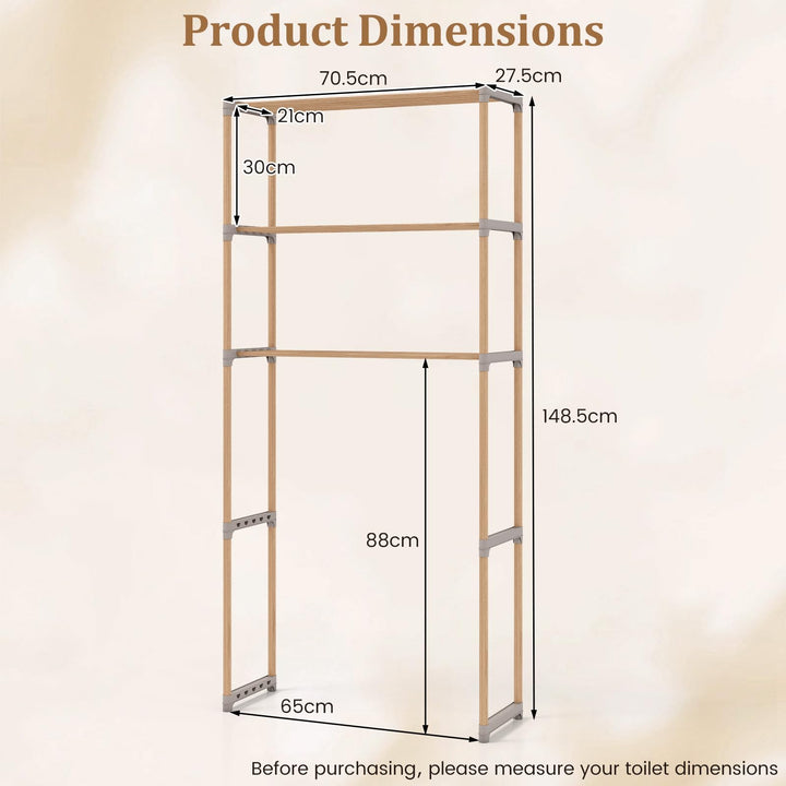 Giantex 3-Tier Over The Toilet Storage Rack with Open Shelves