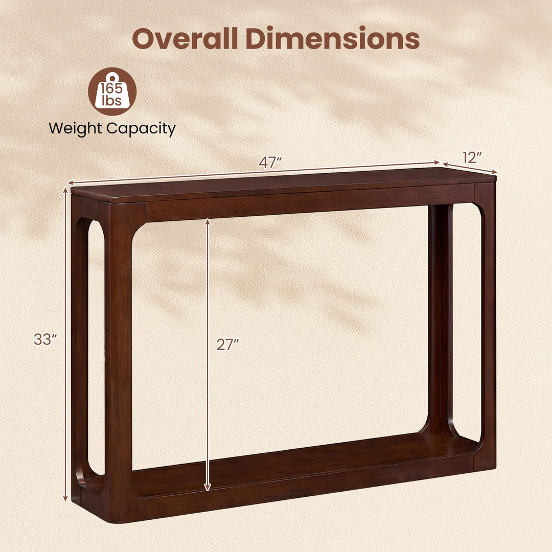 Giantex 47" Wood Console Table 2-Tier Mid Century Modern Entryway Table