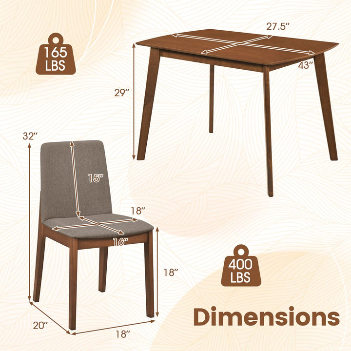 Giantex Rectangular Kitchen Table and Chairs Set w/Rubber Wood Frame