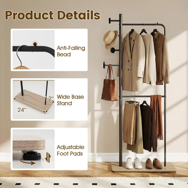 Giantex Double Rods Clothes Hanging Rack for Entryway