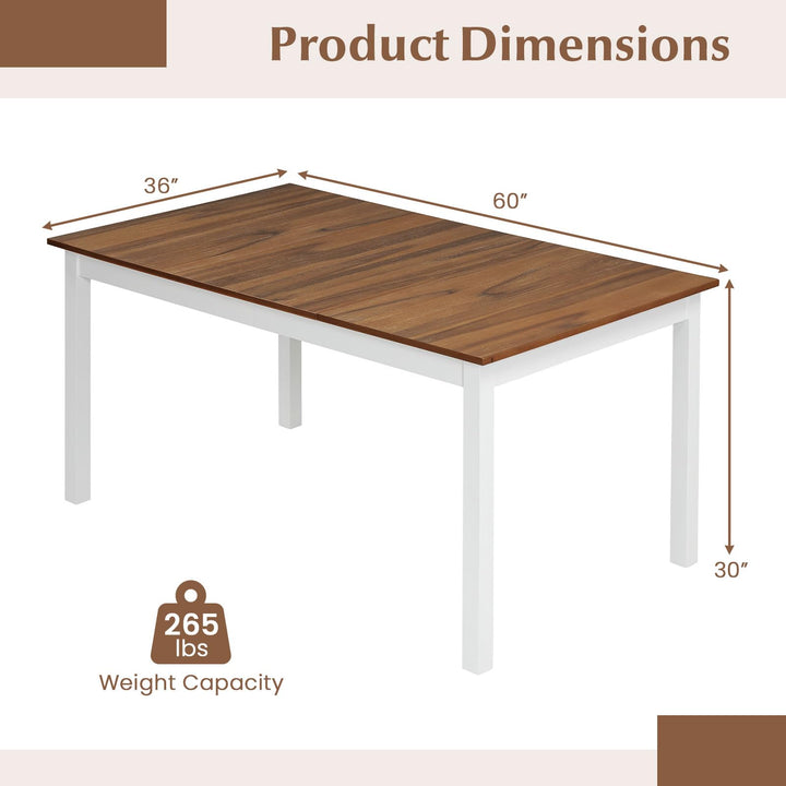 Giantex 60-inches Rectangular Dinner Tables with Solid Rubber Wood Legs