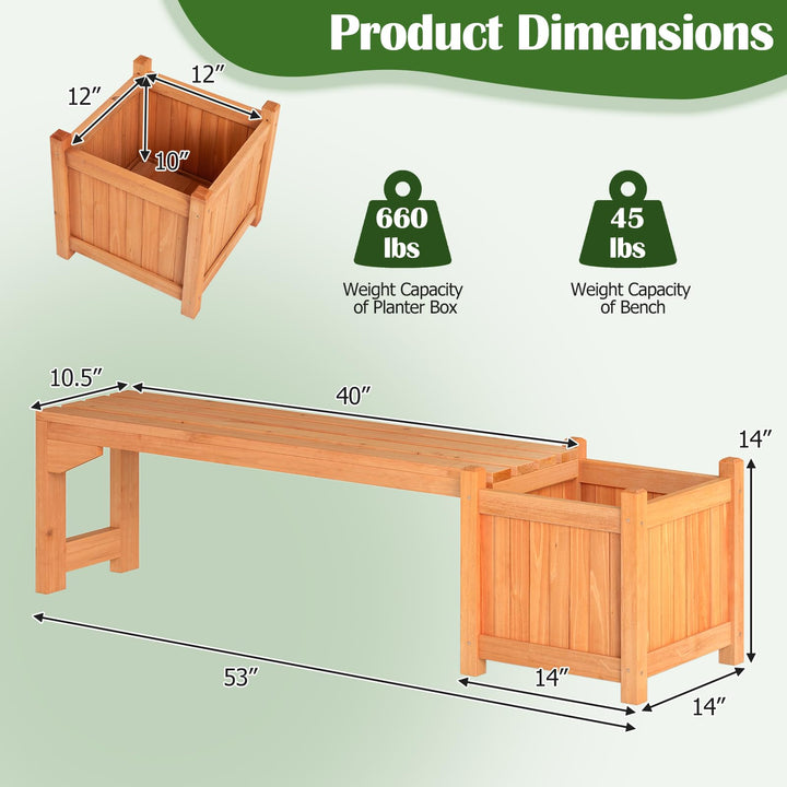 GIANTEX 2-in-1 Outdoor Bench with Raised Garden Bed