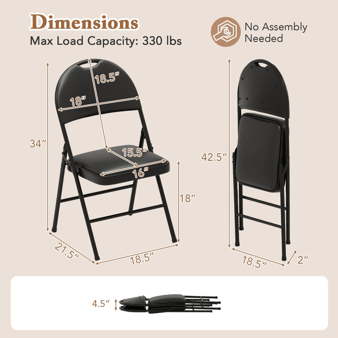 Giantex Party Chairs with Metal Frame for Indoor Outdoor
