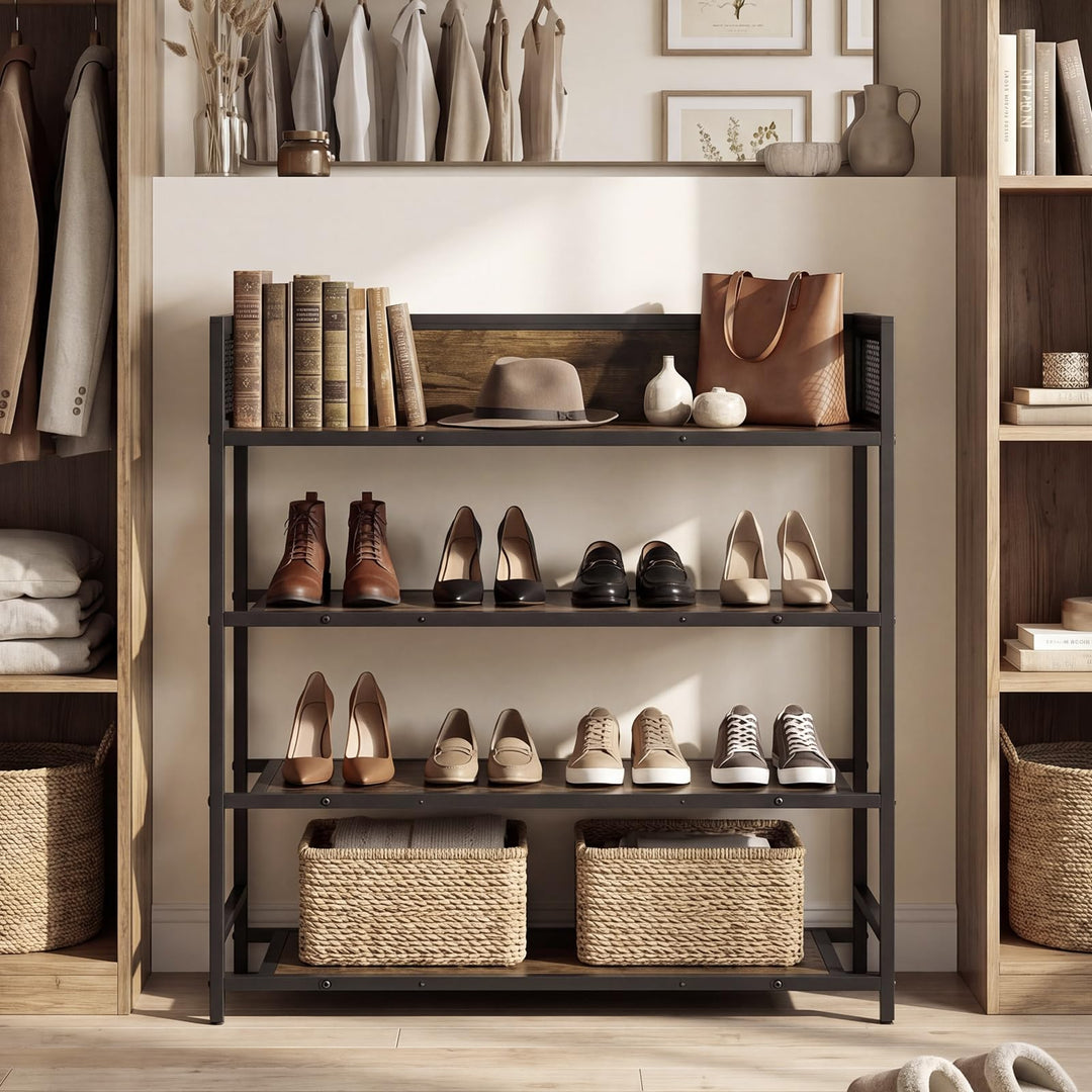 Giantex 4-Tier Industrial Shoe Storage Organizer with Heavy Duty Metal Frame