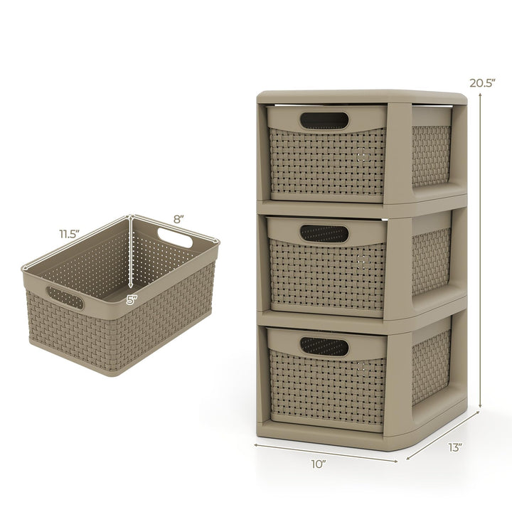 Giantex 3-Drawer Counterop &amp; Under-desk Compact Container Boxes for Office