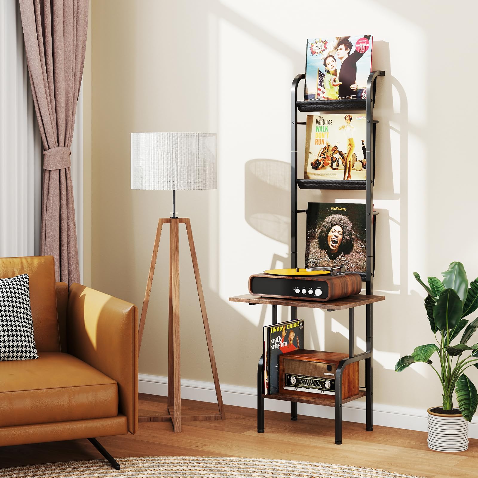 Giantex Record Player Stand with Vinyl Storage