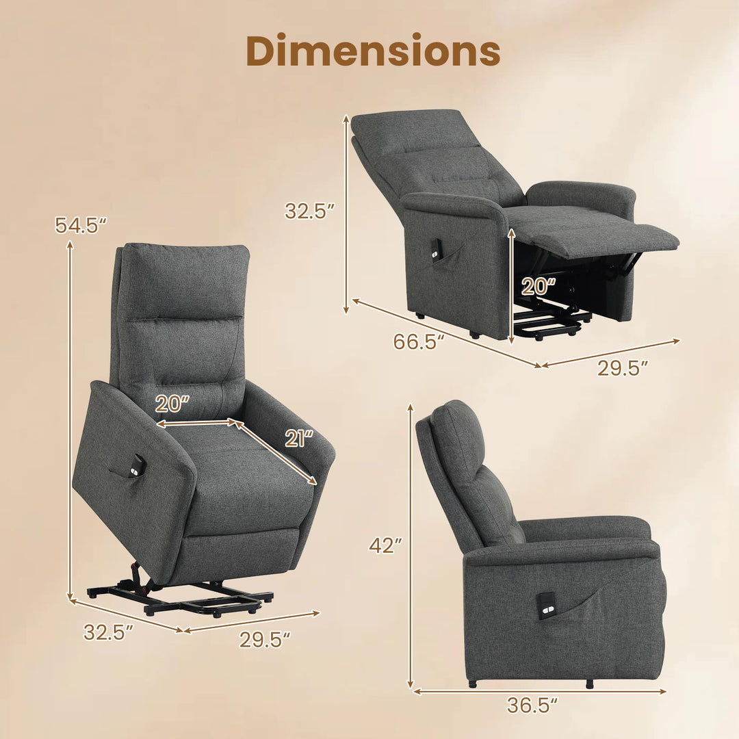Giantex Electric Recliner Sofa w/Remote Control &amp; Side Storage Pocket for Elderly