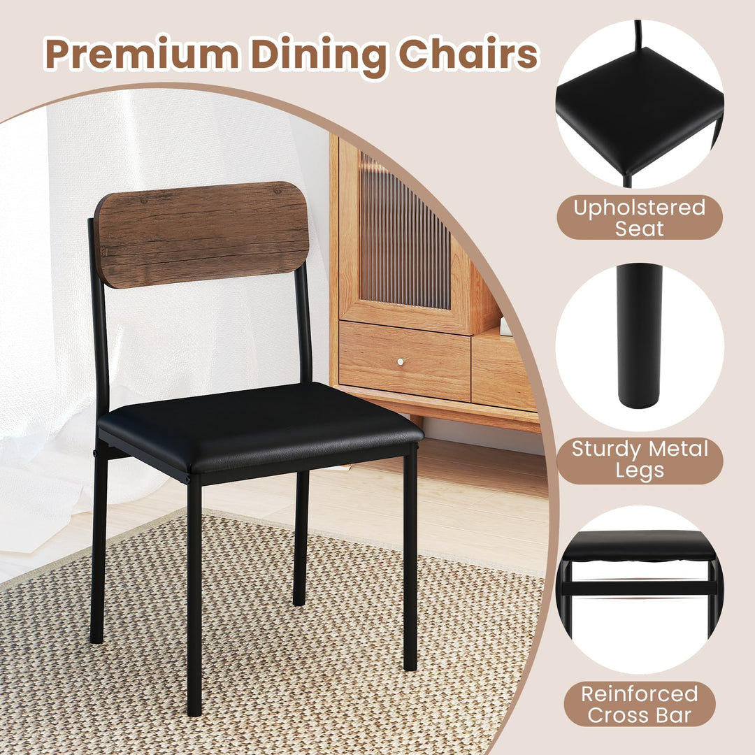 Giantex 5-Piece Dining Table Set for 4 | Space Saving Farmhouse Dinette Set for Dinette Dinner