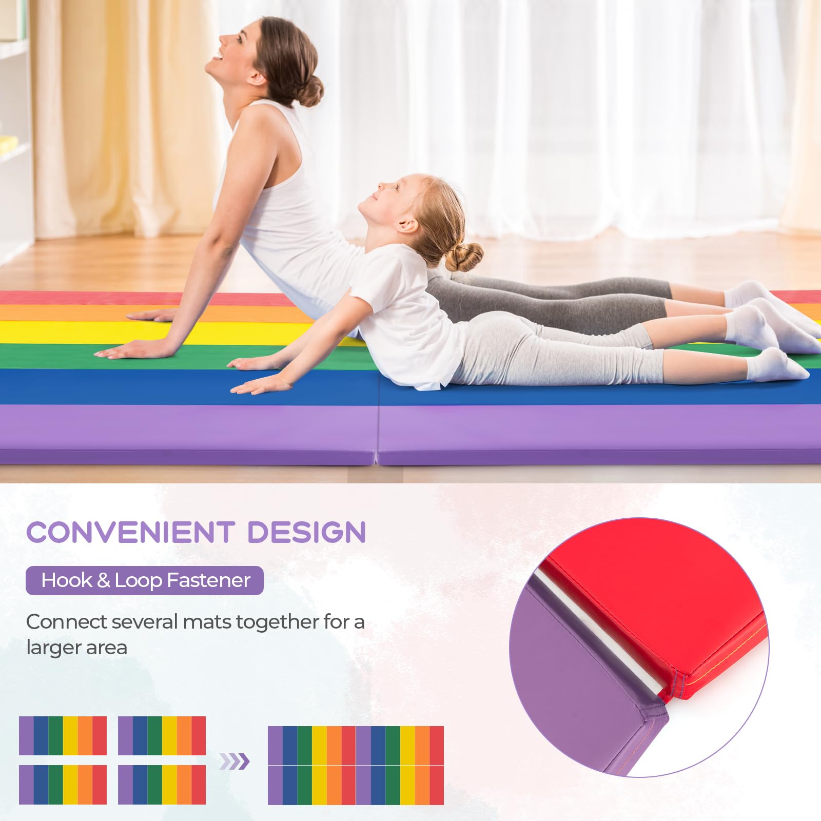 Giantex 6'x4'x2 Gymnastics Mat, Folding Anti-Tear Tumbling Mat