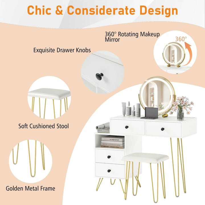 CHARMAID Modern Dressing Table with Storage Cabinet