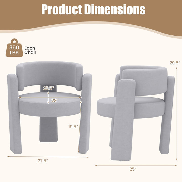 GIANTEX Modern Velvet Barrel Accent Chair with Thick Seat (1/2)