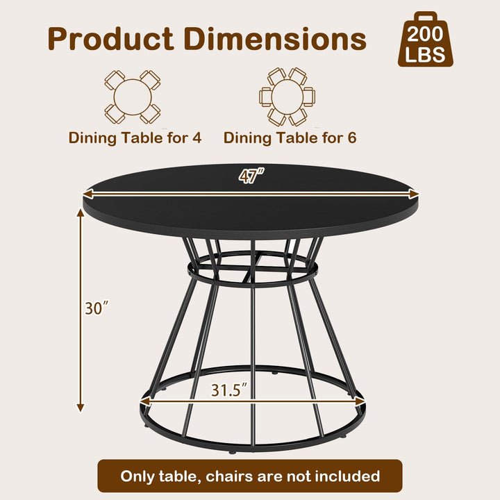 Giantex 47" Round Farmhouse Kitchen Table for 4