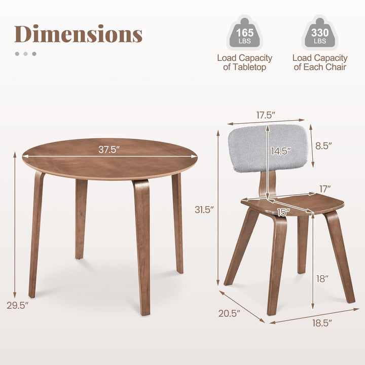 Giantex 37.5" Round Dining Table Set for 2/4