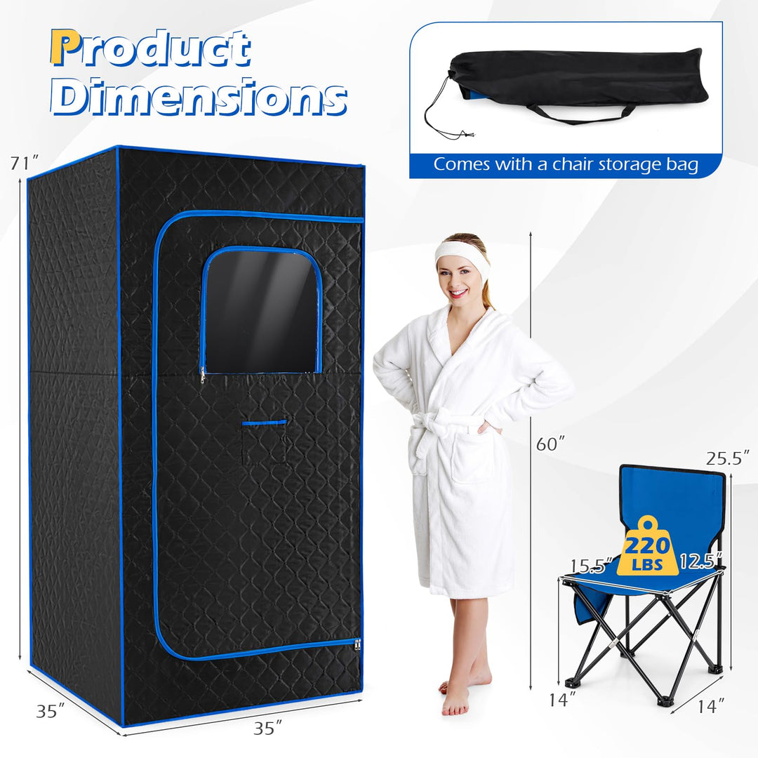 Giantex Portable Steam Sauna Box Full Body Sauna Tent(35" x 35" x 71")