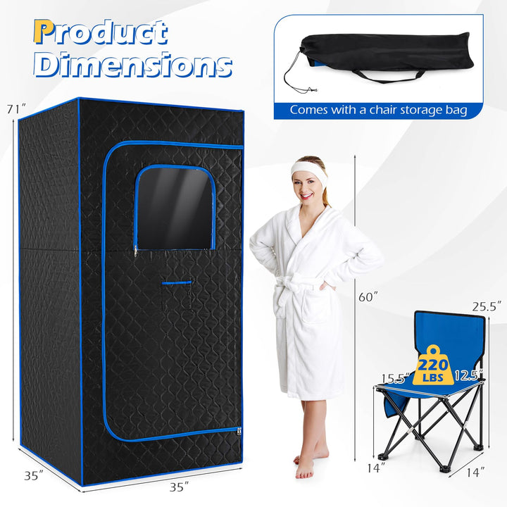 Giantex Portable Steam Sauna Box Full Body Sauna Tent(35" x 35" x 71")