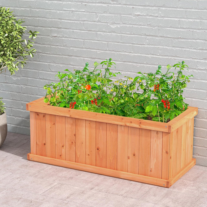 Giantex Raised Garden Bed, 31”x14”x12” Wooden Planter Box with 4 Drainage Holes