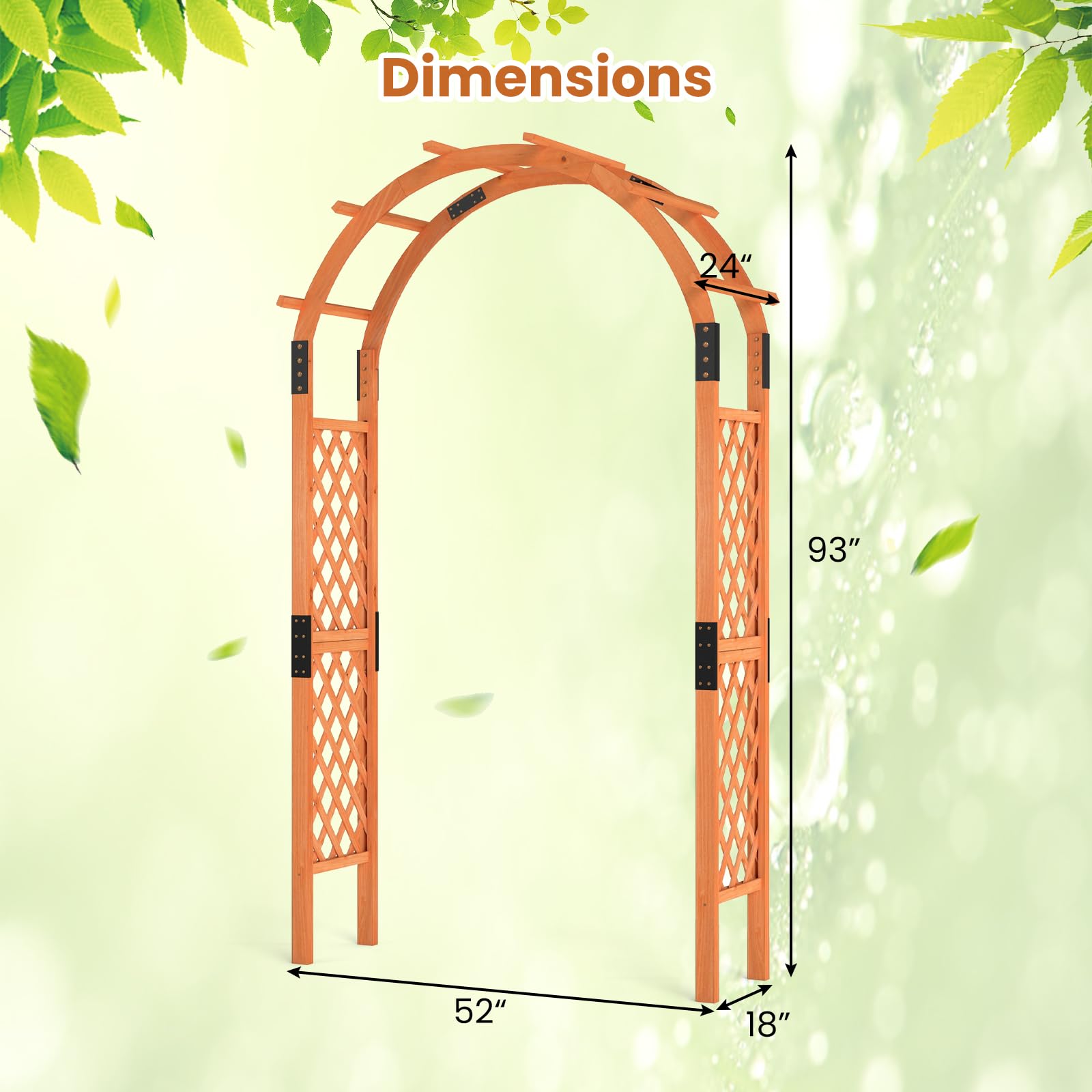 Giantex 7.7FT Wooden Garden Arbor Trellis