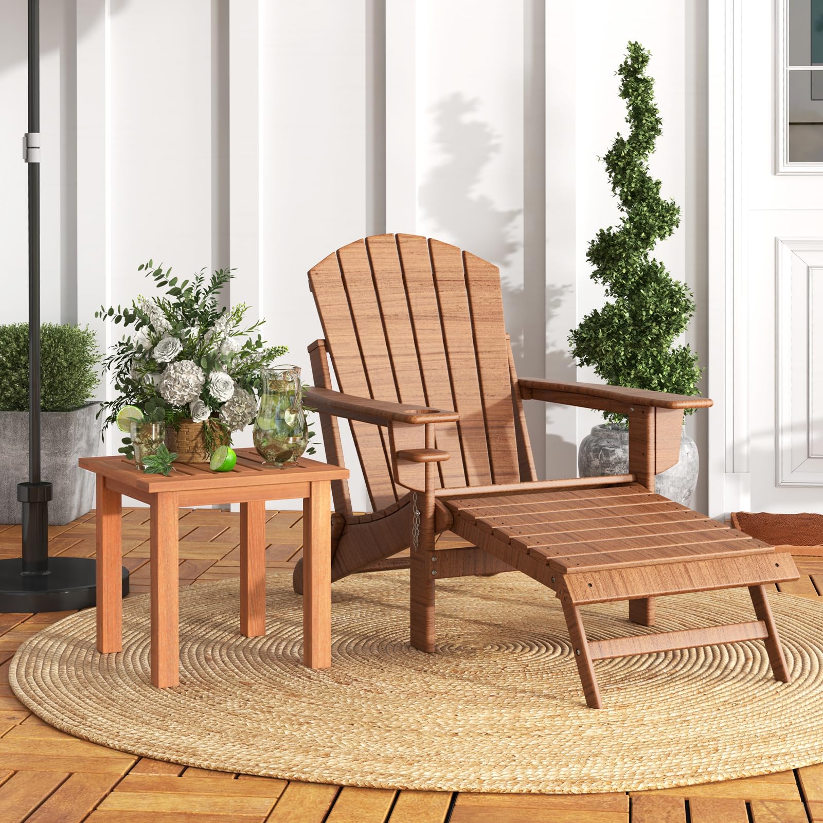 Giantex Hardwood Outdoor Side Table