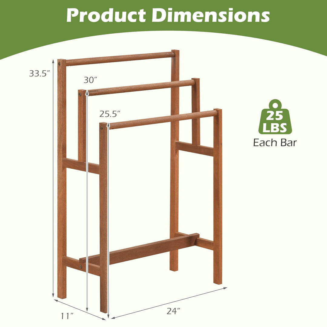 Giantex 3-Tier Freestanding Wooden Towel Rack Stand