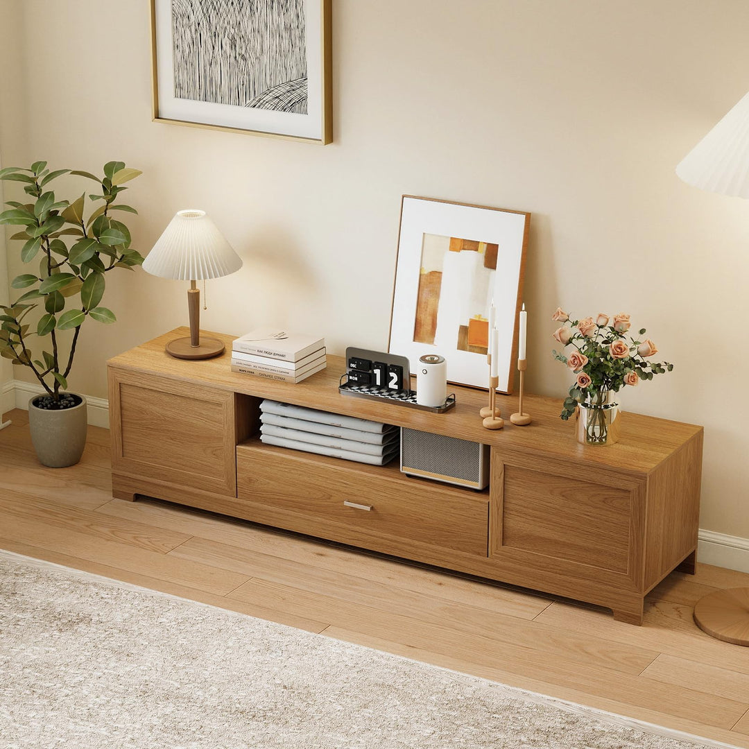 Giantex Farmhouse Rustic TV Stand for TVs up to 80"