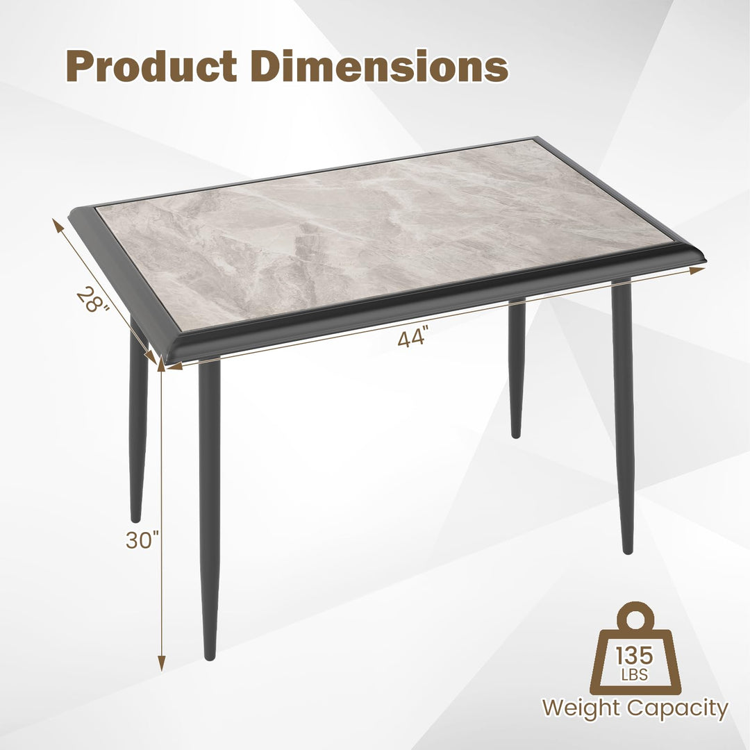 Giantex 44" Dining Table with Food Grade Sintered Stone Tabletop