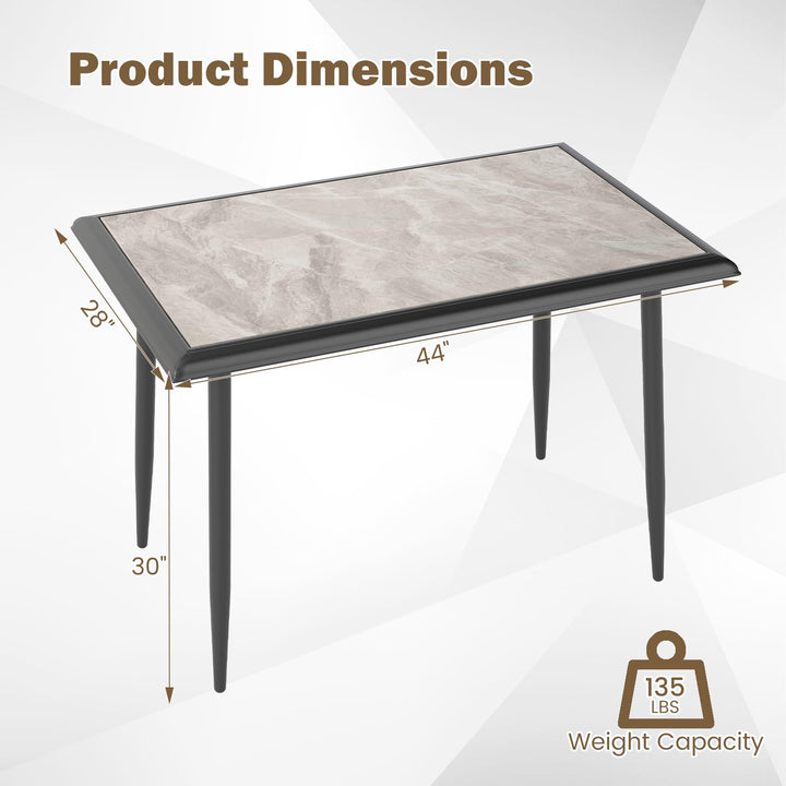 Giantex 44" Dining Table with Food Grade Sintered Stone Tabletop
