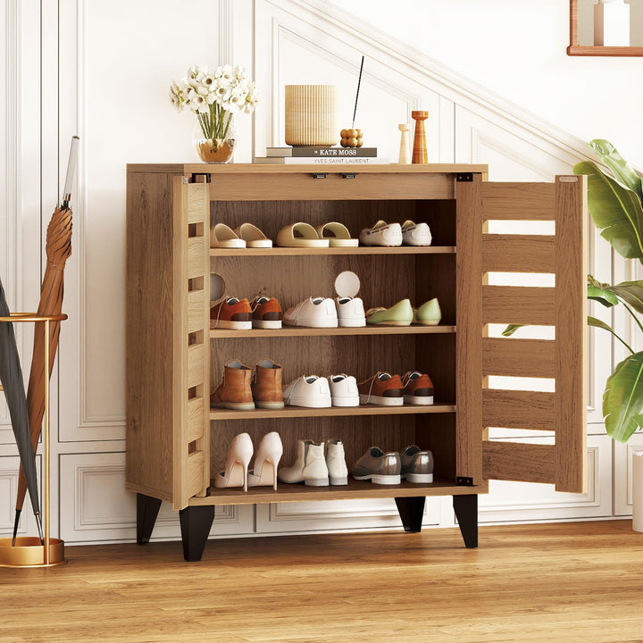 Giantex Shoe Cabinet with Louvered Doors