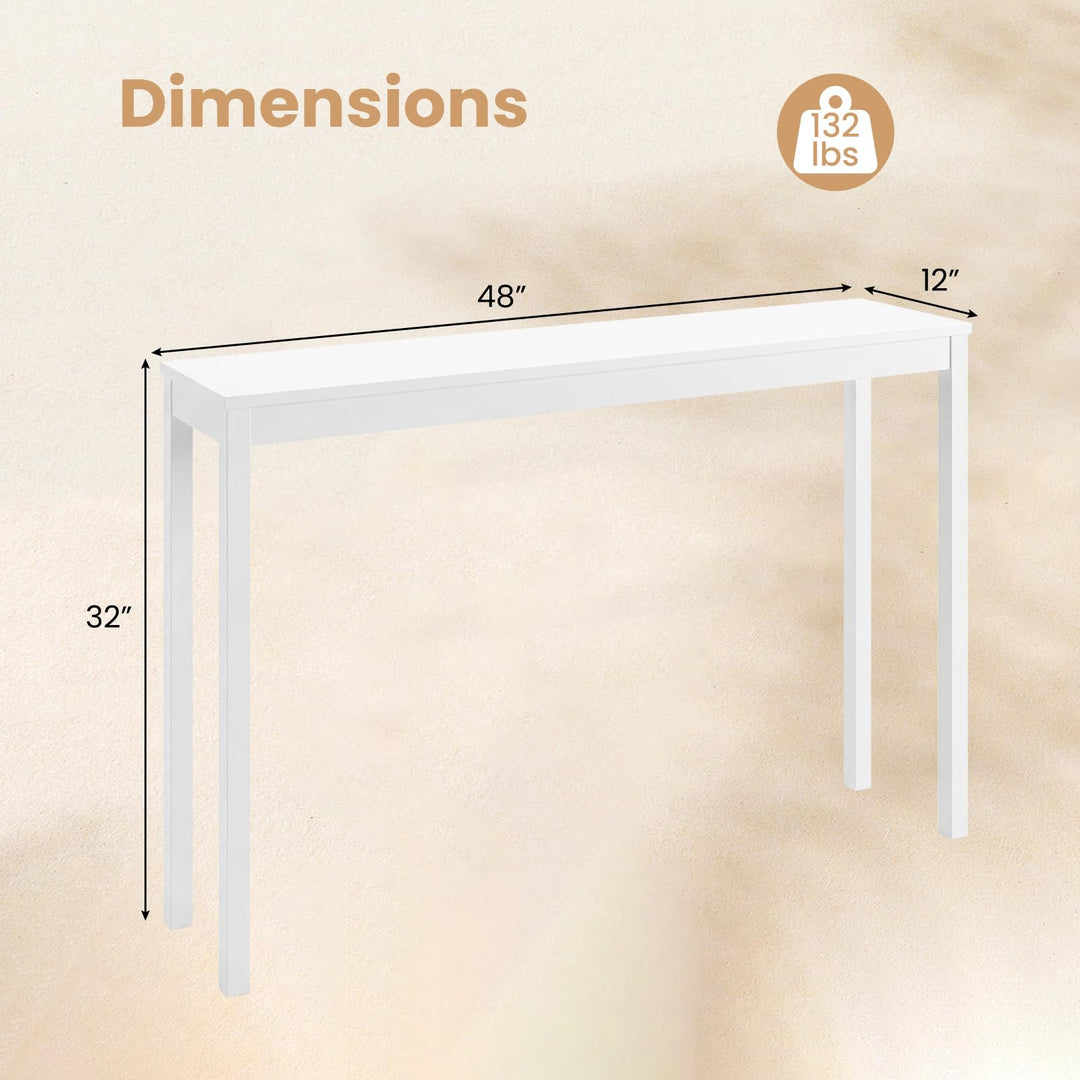 Giantex Wood Console Table | 48" Narrow Entryway Table with Solid Wood Legs &amp; Thickened Top