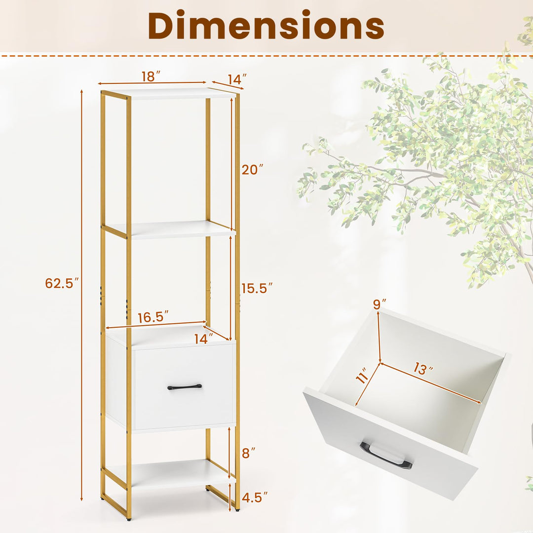 Giantex Bookshelf with Drawer