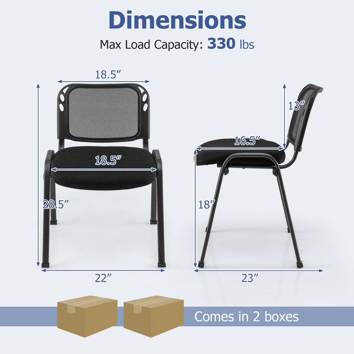 Giantex Set of 5 Stackable Conference Chairs with Mesh Back