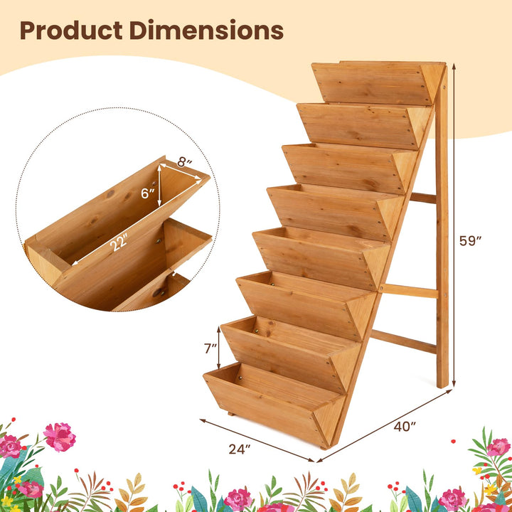 Giantex 8-Tier Wooden Vertical Raised Garden Bedwith Legs