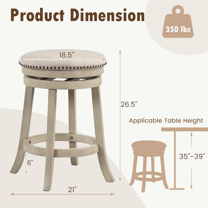 Giantex 26.5" Swivel Bar Stools Set of 2/4 with Comfy Padded Seat Cushion