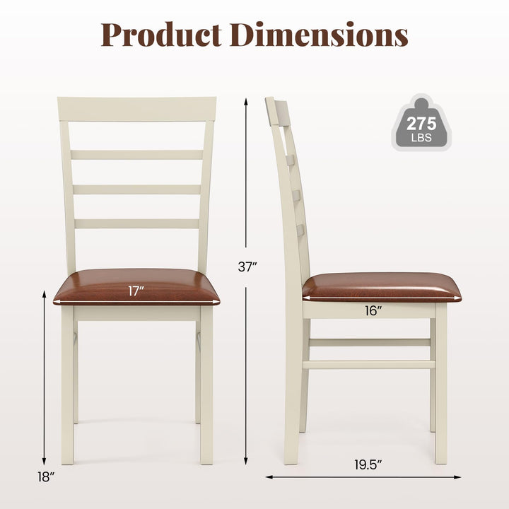 Giantex PU Leather Upholstered Kitchen Chair with Rubber Wood Frame