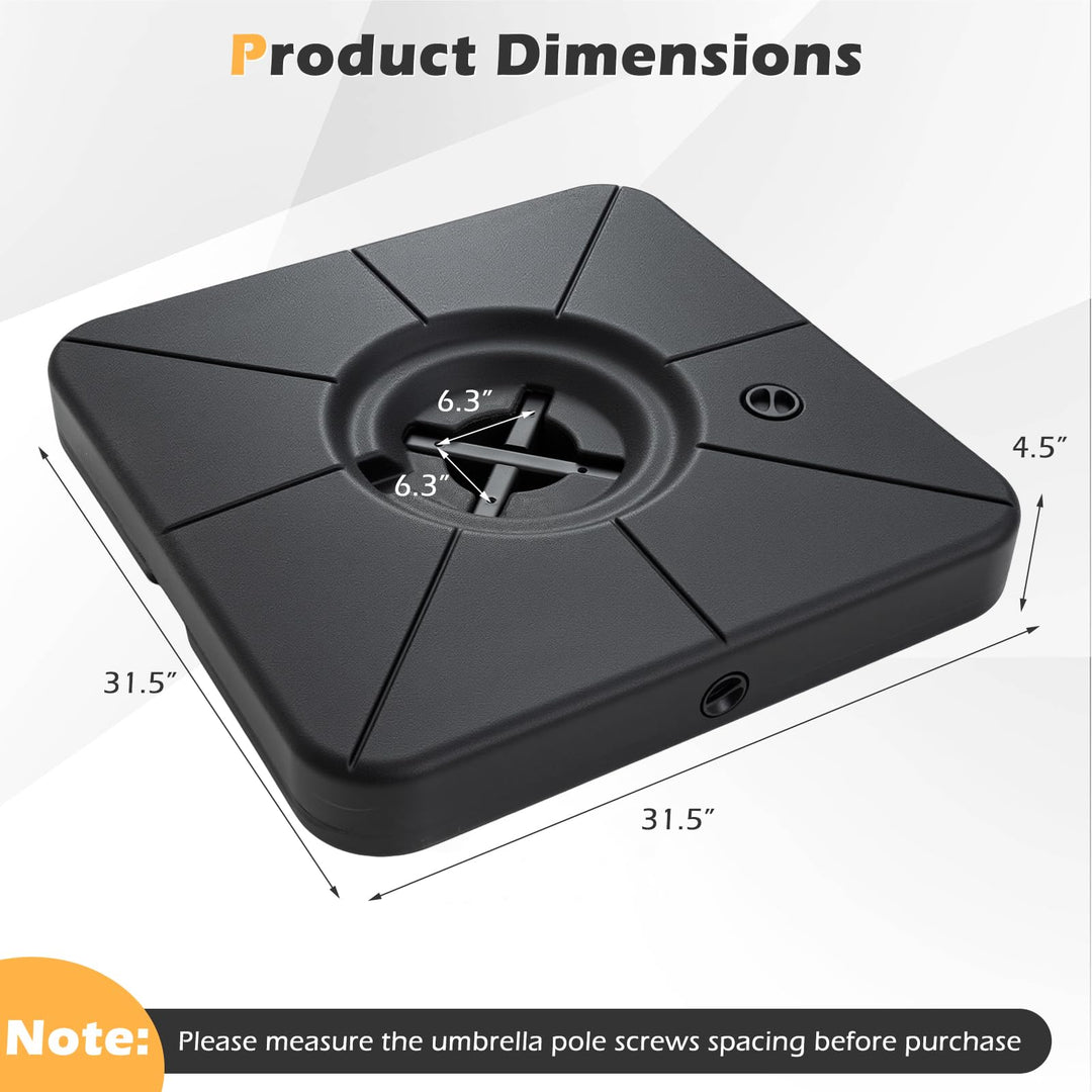 Giantex Fillable Cantilever Umbrella Base | 220 LBS Weighted Offset Patio Umbrella Stand with Cross Bracket