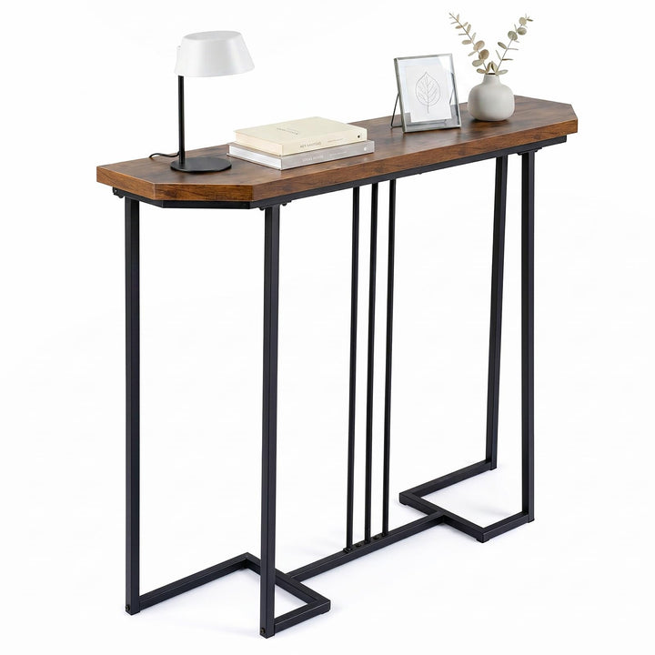 GIANTEX 44" Vintage Black Console Table for Living Room &amp; Hallway