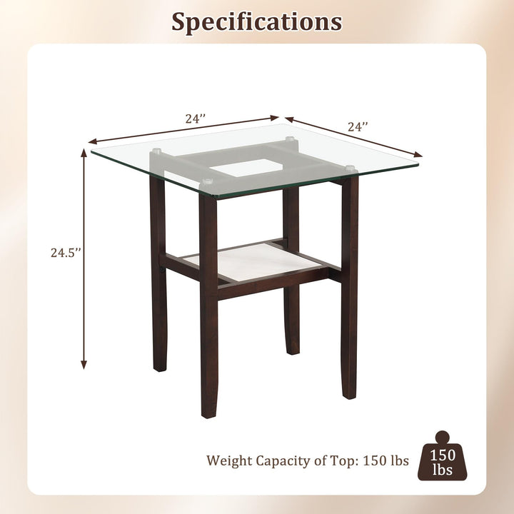 Giantex Small Coffee Table 24" Glass End Table
