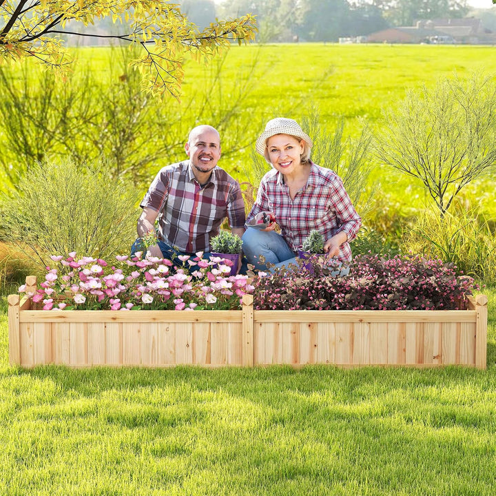 Giantex Wood Raised Garden Bed with Corner Drainage