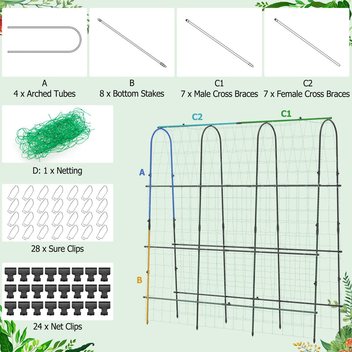 Giantex Garden Arched Trellis for Climbing Plants, 71” x 71” U-Shaped Tall Cucumber Trellis for Raised Garden Bed