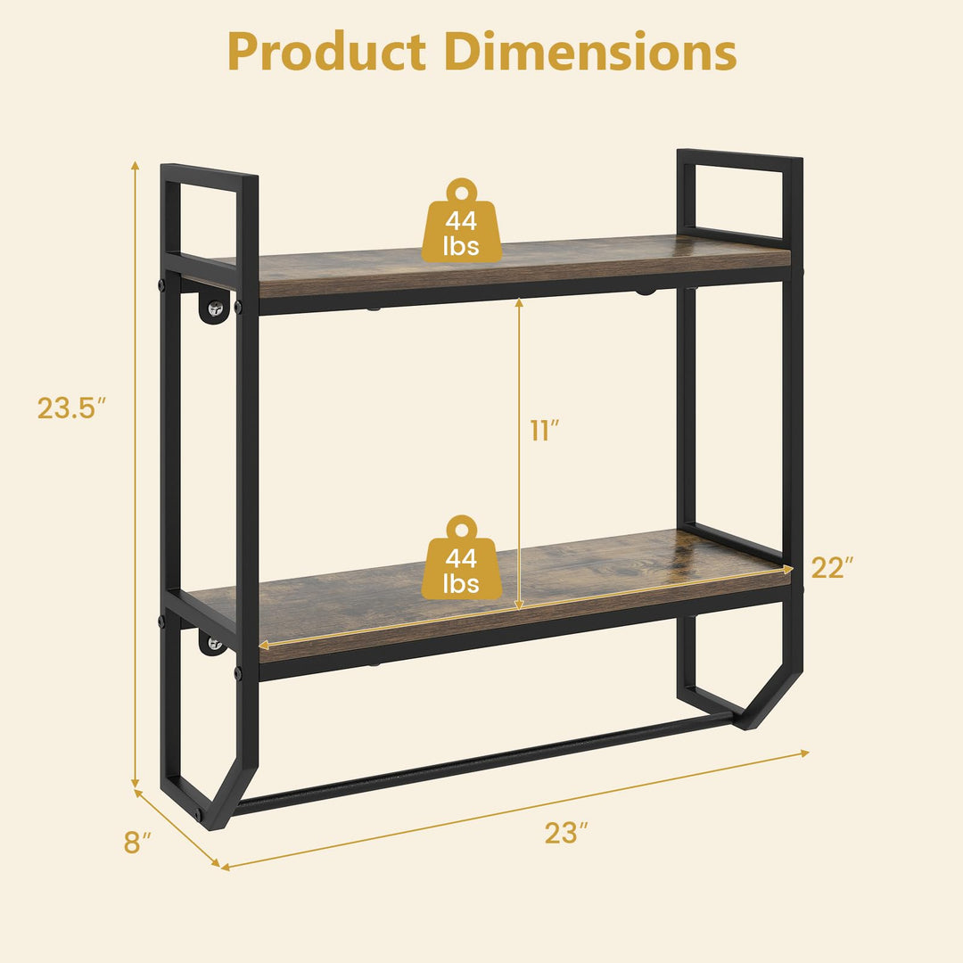 Giantex Bathroom Shelf with Towel Bar