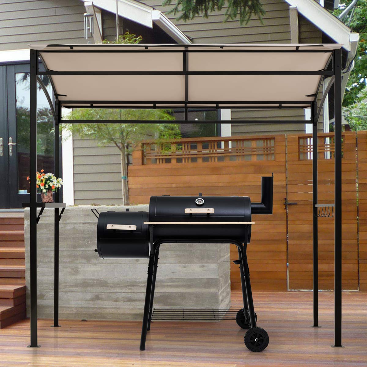Giantex 7x4.4ft Grill Gazebo, Patio Outdoor Backyard BBQ Canopy Shelter